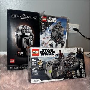 Lego Star Wars bundle, lego Mandalorian Helmet, lego 75322, lego 75311 RETIRED